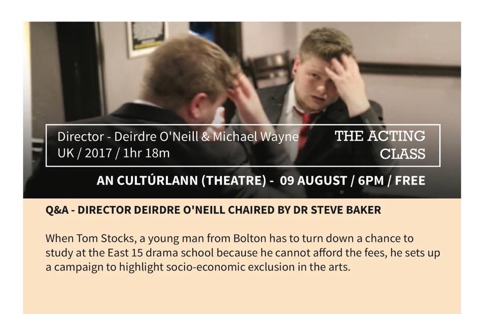 Respectfilmfest's tweet photo. #RespectFilmFest will be screening ‘The Acting Class’ followed by a Q&A with directors Deirdre O'Neill & Michael Wayne chaired by Dr Steve Baker!
Showing tonight at Cultúrlann Mcadam Ó Fiaich 6pm 🎬 https://t.co/3oBHby4aX8