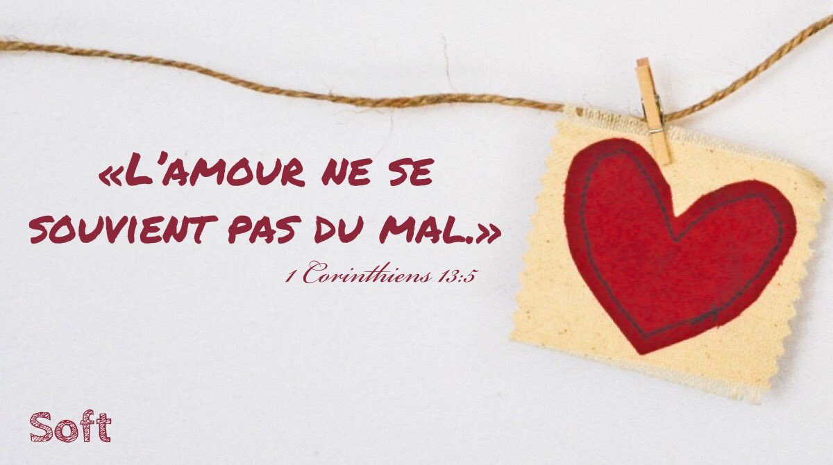 soft_tv's tweet photo. L’amour ne garde pas en souvenir le mal que le prochain a pu me faire...Seigneur aide moi à ne plus me souvenir du mal que l’on m’a fait et à ne garder aucune rancune dans mon cœur. Amen
Be blessed 😉🙏🏾💪🏾👌
#AmourVeritable https://t.co/p5UyRlNeGI