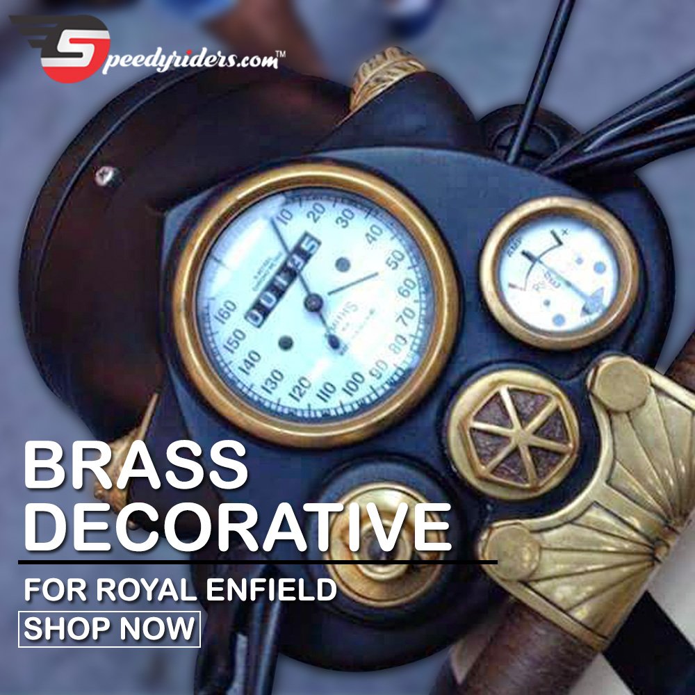 Speedy Riders Brass Golden Decorative Items For Royal Enfield.
Shop Now-bit.ly/2vUtN32
#Riding #BikeLagguards #Royalenfield #BikeAccessories #RoyalenfieldAccessories #BikeGloves #Gloves #RidingGoggles #Headlight #BrassDecorative
