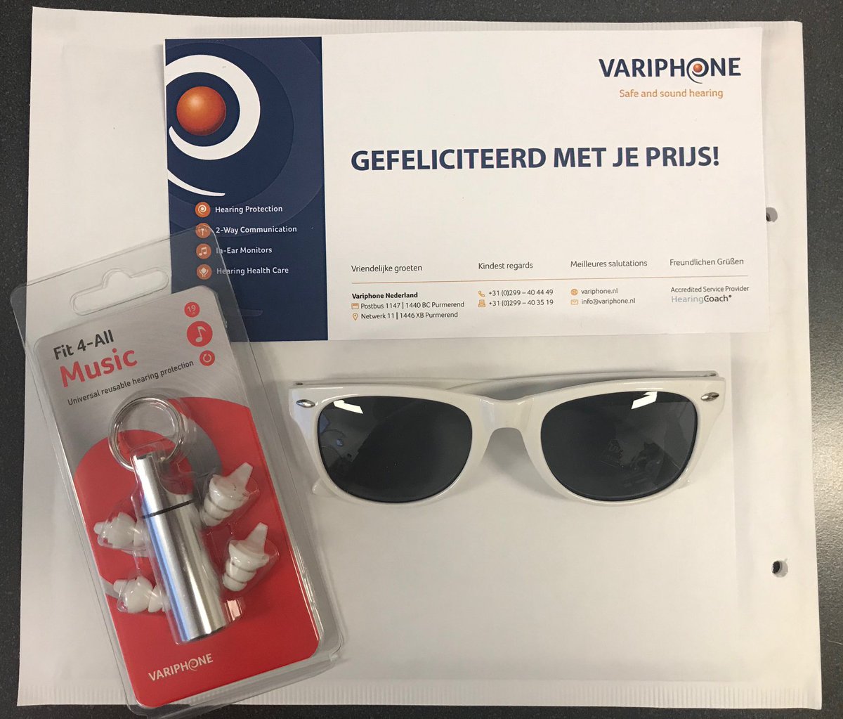 Variphone's tweet photo. @Maricken @LLowCamp Beste Maricken, gefeliciteerd met het winnen van de oordoppen.
We sturen het pakketje vandaag naar je op!😀 https://t.co/otdzFjTT3q