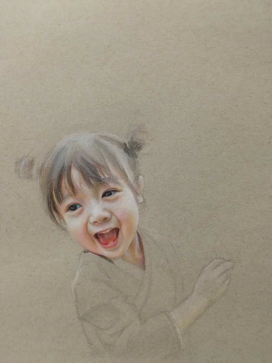 Lulukoh En Twitter Wip 色鉛筆画 新作 かわいい 女の子 ポートレート アート 写実絵 細密画 絵描きさんとつながりたい 色彩 人物画