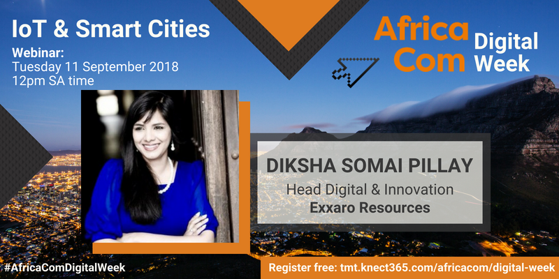 Connects_Africa's tweet photo. The #AfricaComDigitalWeek is very proud to announce @ExxaroResources' Head of Digital &amp; Innovation, @DikshaSomai, as a keynote webinar speaker, discussing #IIoT &amp; delivering scalable digital transformation in an African context. Find out more here → https://t.co/OaNRF3W3DA https://t.co/6DOfo0VaP2