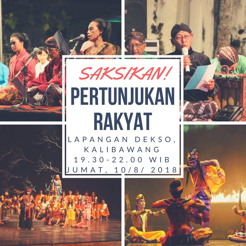 dinaskominfokp's tweet image. Hadiri Pertunjukan Rakyat yang di meriahkan oleh Teater Barangan, teater bernuansa tradisional. 
Di Lapangan Dekso, desa Banjararum. Jumat, 10 Agustus 2018.

#KulonProgo
#TheJewelofJava
