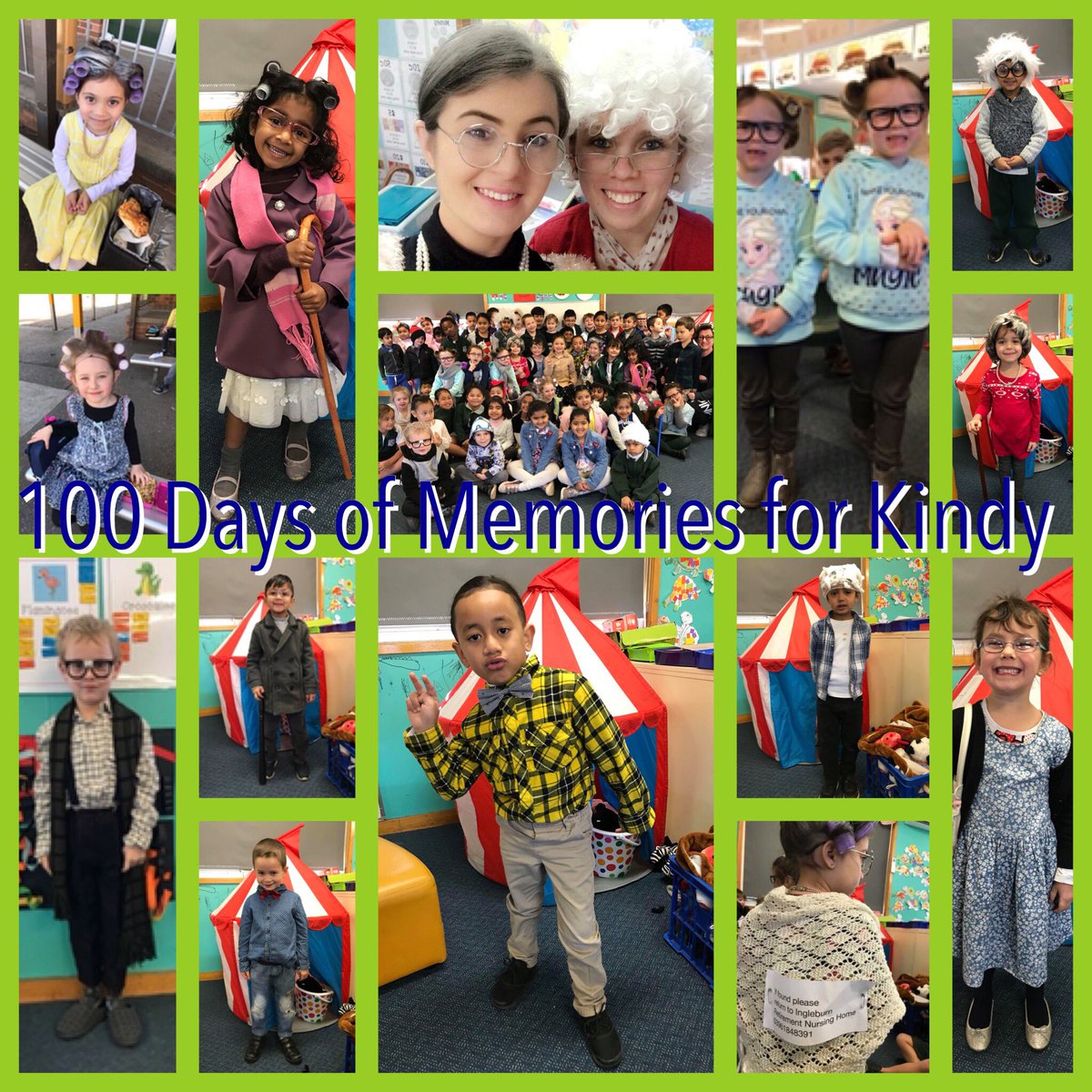 A fun celebration of 100 days of memories in Kindergarten! These guys are the cutest 100 year olds I’ve seen lately ❤️👌😂 <a href="/IngleburnPs/">Ingleburn PS</a> <a href="/Miss_Mircevska/">Rebekah M</a>
