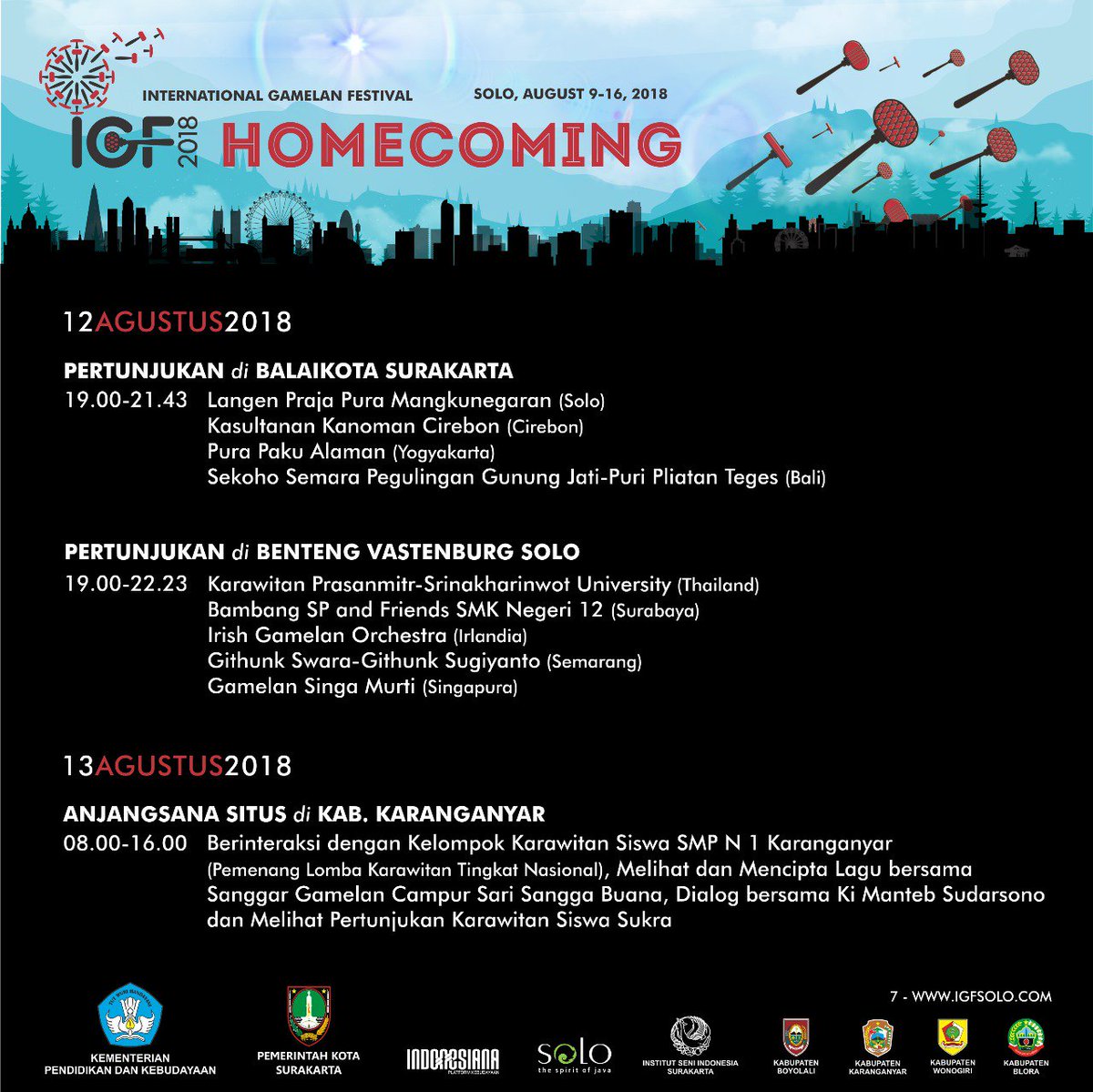 Cek agenda #InternationalGamelanFestival yang berlangsung di Solo bulan ini disini!