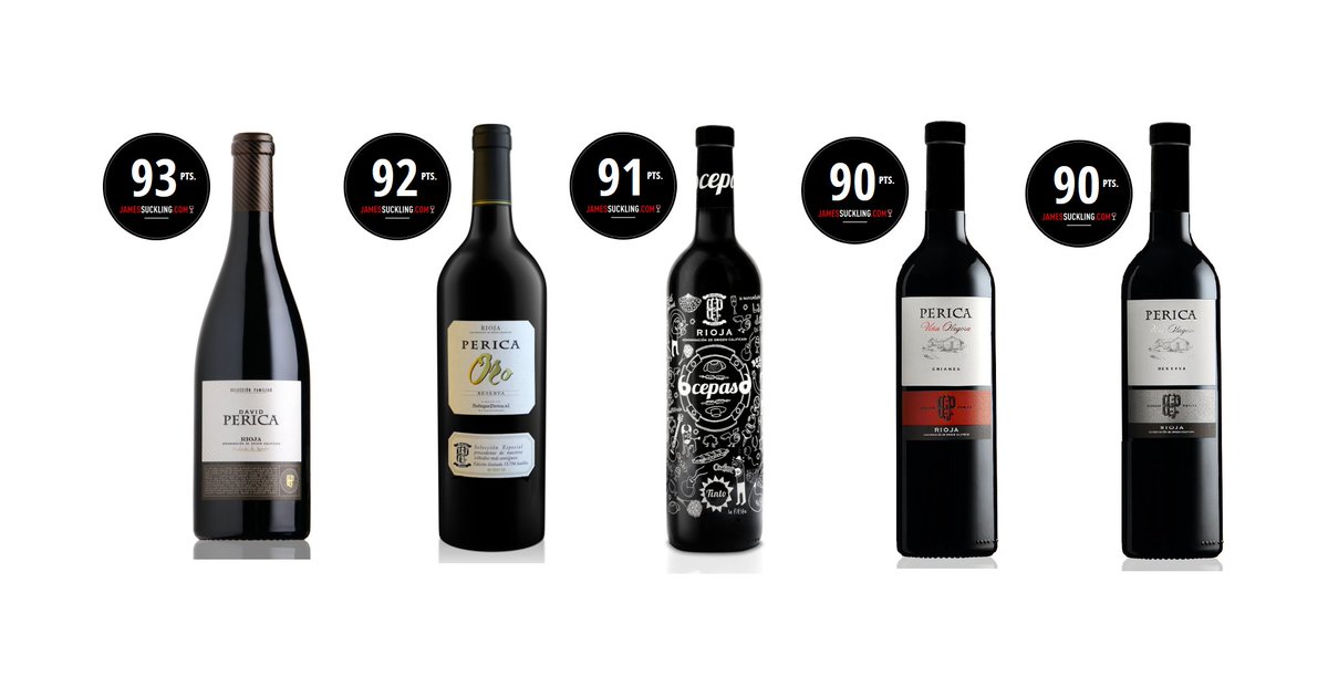 BodegasPerica's tweet photo. Buenas puntuaciones de @JamesSuckling para nuestros #vinos
#DavidPerica ha conseguido 93 puntos; nuestro #PericaOro, 92 puntos;
91 puntos para el #6cepas6 #tinto y 90 puntos para nuestro #crianza y #reserva #PericaViñaOlagosa
#puntuacionesJamesSuckling #vinosderioja #riojawine https://t.co/AWITFi0VNP