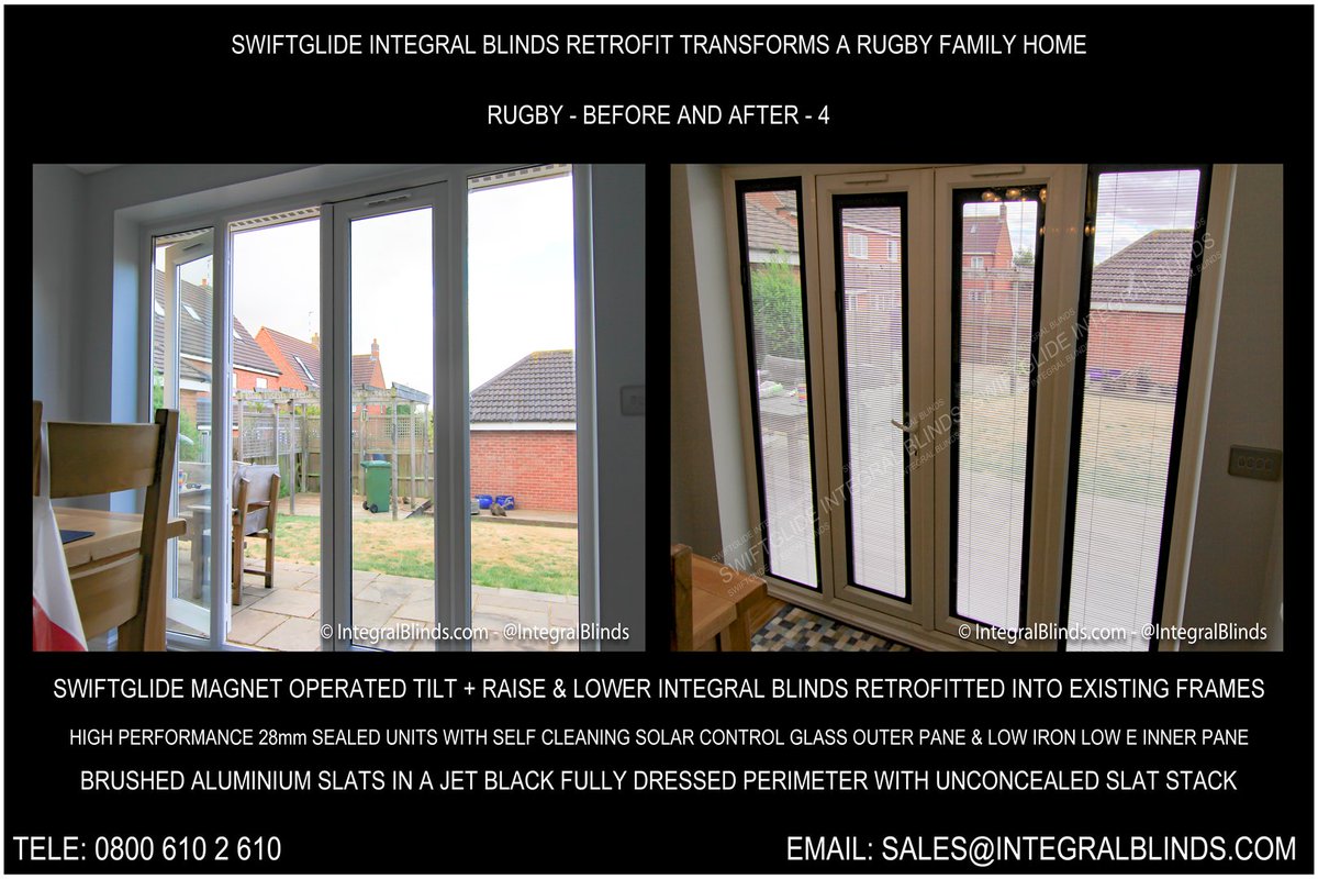 IntegralBlinds's tweet photo. SwiftGlide rapid raise & lower integral blinds with brushed aluminium slats with a fully dressed perimeter in Jet Black. #FullyDressed #IntegratedBlinds #integralBlinds #SwiftGlideEveryWhere #Rugby #ConcealedStack https://t.co/lLvA7Q2vCv