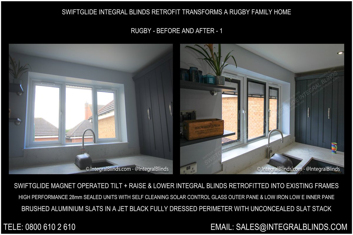 IntegralBlinds's tweet photo. SwiftGlide rapid raise & lower integral blinds with brushed aluminium slats with a fully dressed perimeter in Jet Black. #FullyDressed #IntegratedBlinds #integralBlinds #SwiftGlideEveryWhere #Rugby #ConcealedStack https://t.co/lLvA7Q2vCv