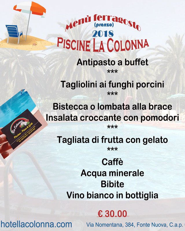 webmasteroma's tweet image. #Pranzo #ferragosto #Piscine La #Colonna!