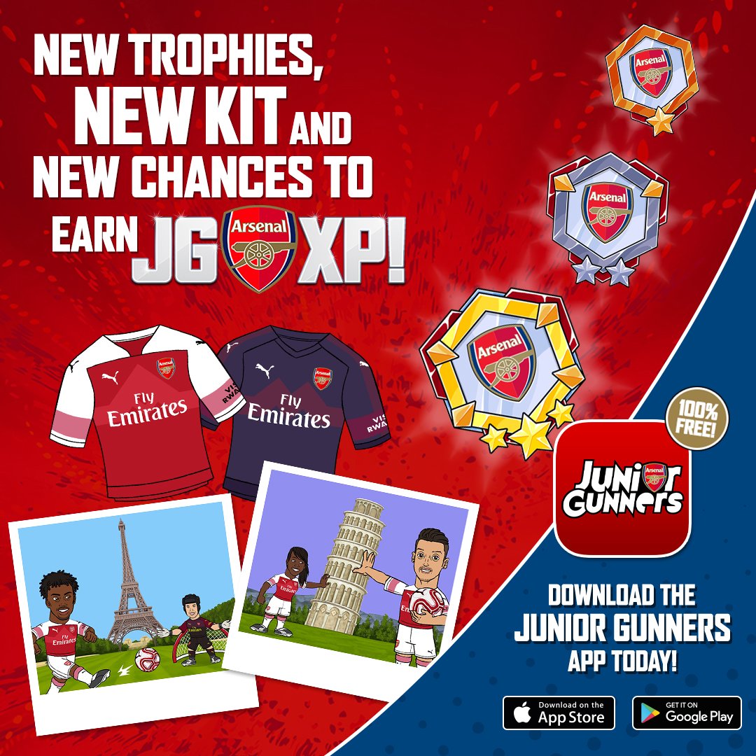 JuniorGunners's tweet photo. We've updated the JG App with new kits, new trophies, new and improved Squad Boss and a new sleek design 😍📱

Let us know what you think! 💬

👉https://t.co/PJSQXq2sVG  #JGApp https://t.co/lEzRekcHe5