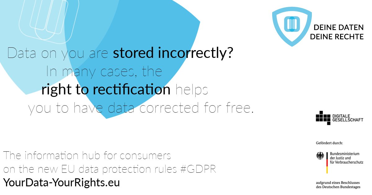 A company has outdated data about you? The right to rectification can help.

#GDPR #dataprotection #YourDataYourRights

More info:
📺Video yourdata-yourrights.eu/topics/rights-…
📒Text yourdata-yourrights.eu/topics/rights-…
📝Sample letter yourdata-yourrights.eu/topics/rights-…
🕹️Game dataclash.eu