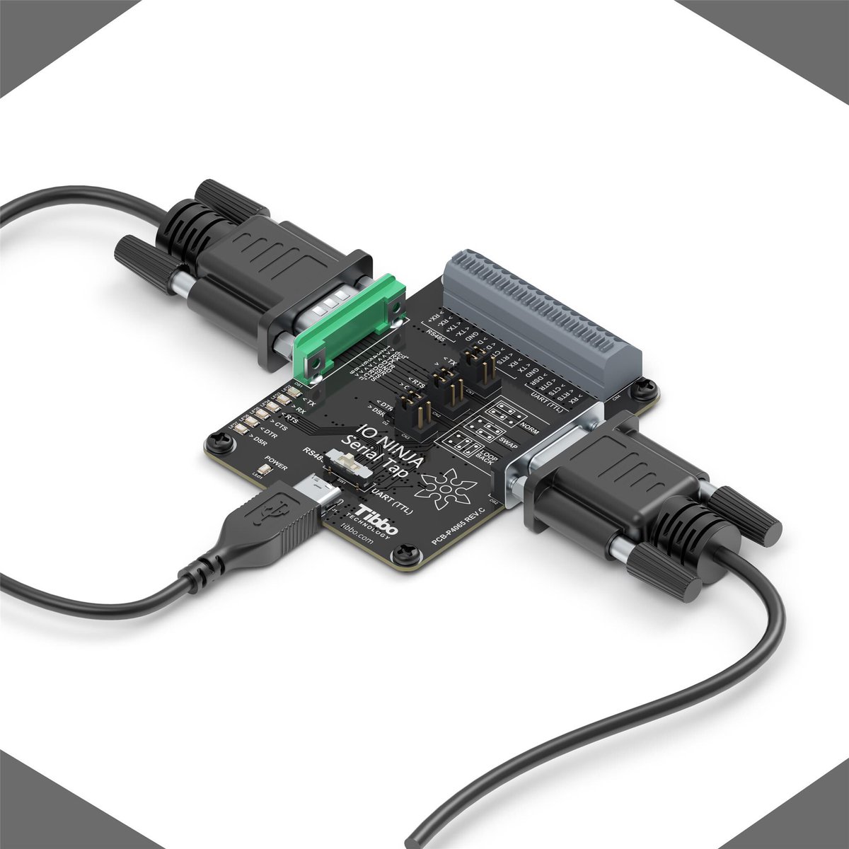 Tibbo Technology Serial Tap Is An Affordable Sniffer For Monitoring Rs232 Rs485 And Ttl Level Uart Communications The Sniffer Taps Into The Data To Io Ninja Software In Real Time It
