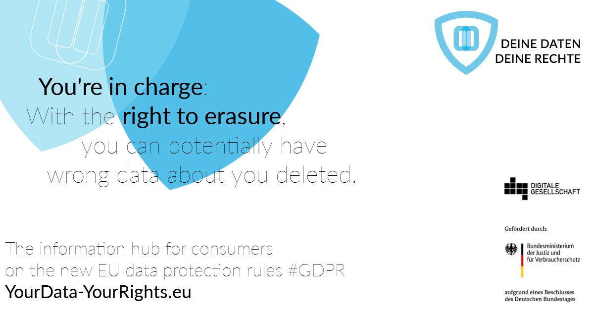 You have the power! In some cases, you can have your personal data deleted.

#GDPR #dataprotection #YourDataYourRights

More info:
📺Video yourdata-yourrights.eu/topics/rights-…
📒Text yourdata-yourrights.eu/topics/rights-…
📝Sample letter yourdata-yourrights.eu/topics/rights-…
🕹️Game dataclash.eu