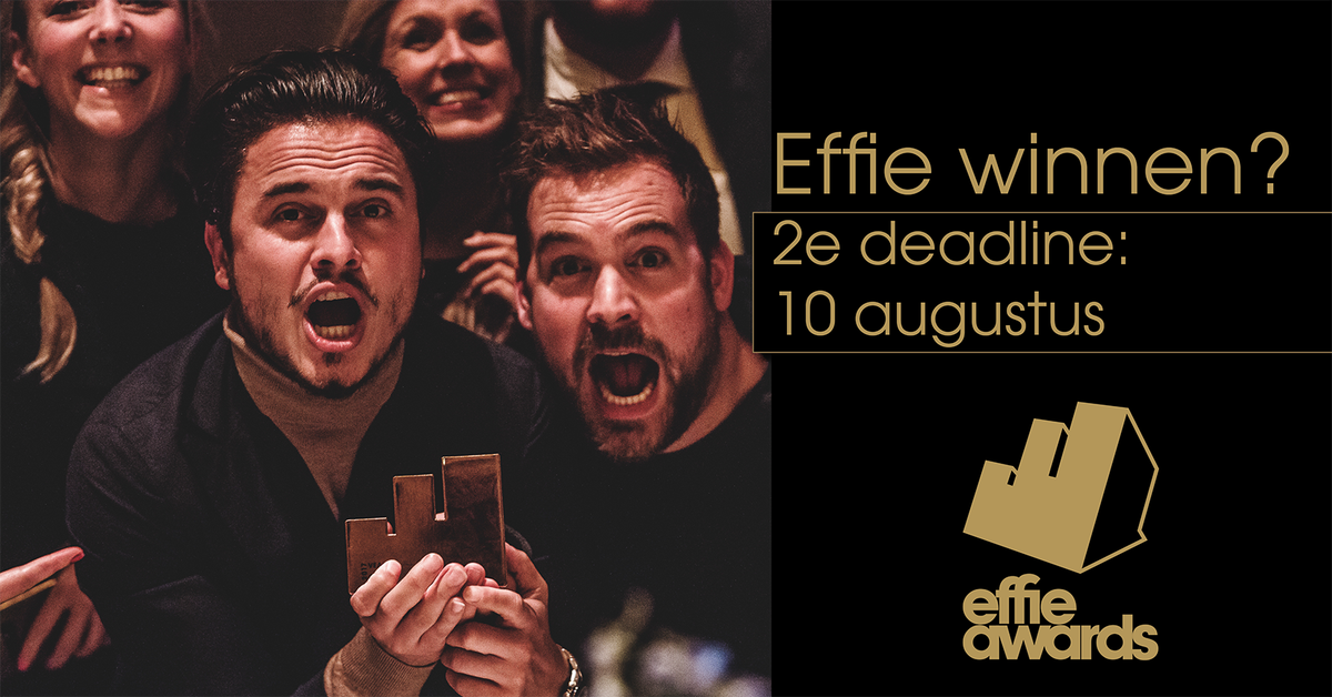 Let op: morgen is de LAATSTE dag om in te zenden voor de tweede deadline van de Effie Awards! 🔔⏳📆 Gaat dit echt niet lukken? Niet getreurd de final deadline is op 10 september! effie.nl