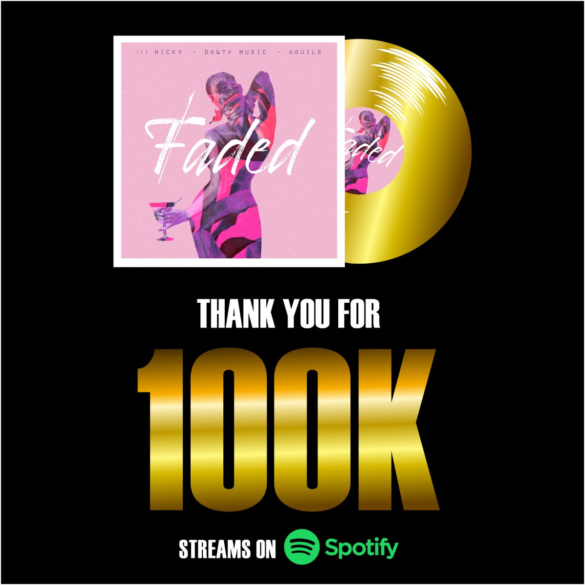 We are so proud and grateful for our #fadedfam helping us reach 100k Spotify streams on our newest single, Faded !! If you haven't yet, visit Faded.HearNow.Com and play it loud !