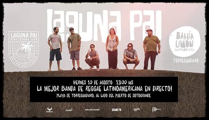 BahiaLimon's tweet photo. Super Evento de Reggae Internacional. LAGUNA PAI en tour.
@BahiaLimon Viernes 10 a las 23:00 hs. Torreguadiaro Beach, Sotogrande.
#reggae #lagunapai #livemusic #musicaendirecto #concierto #concerts #reggaemusic #fun https://t.co/MgcAUqZyda