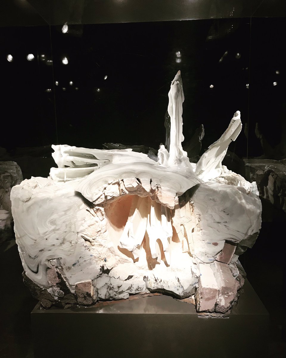 This sculpture at the Museum of Fine Arts Boston is beautiful, powerful and feels very organic. Created by artist Nishida Jun it's a type of art called Zetsu. A method by which the entire kiln is filled with clay into which other objects are inserted. Then the kiln is dismantled!