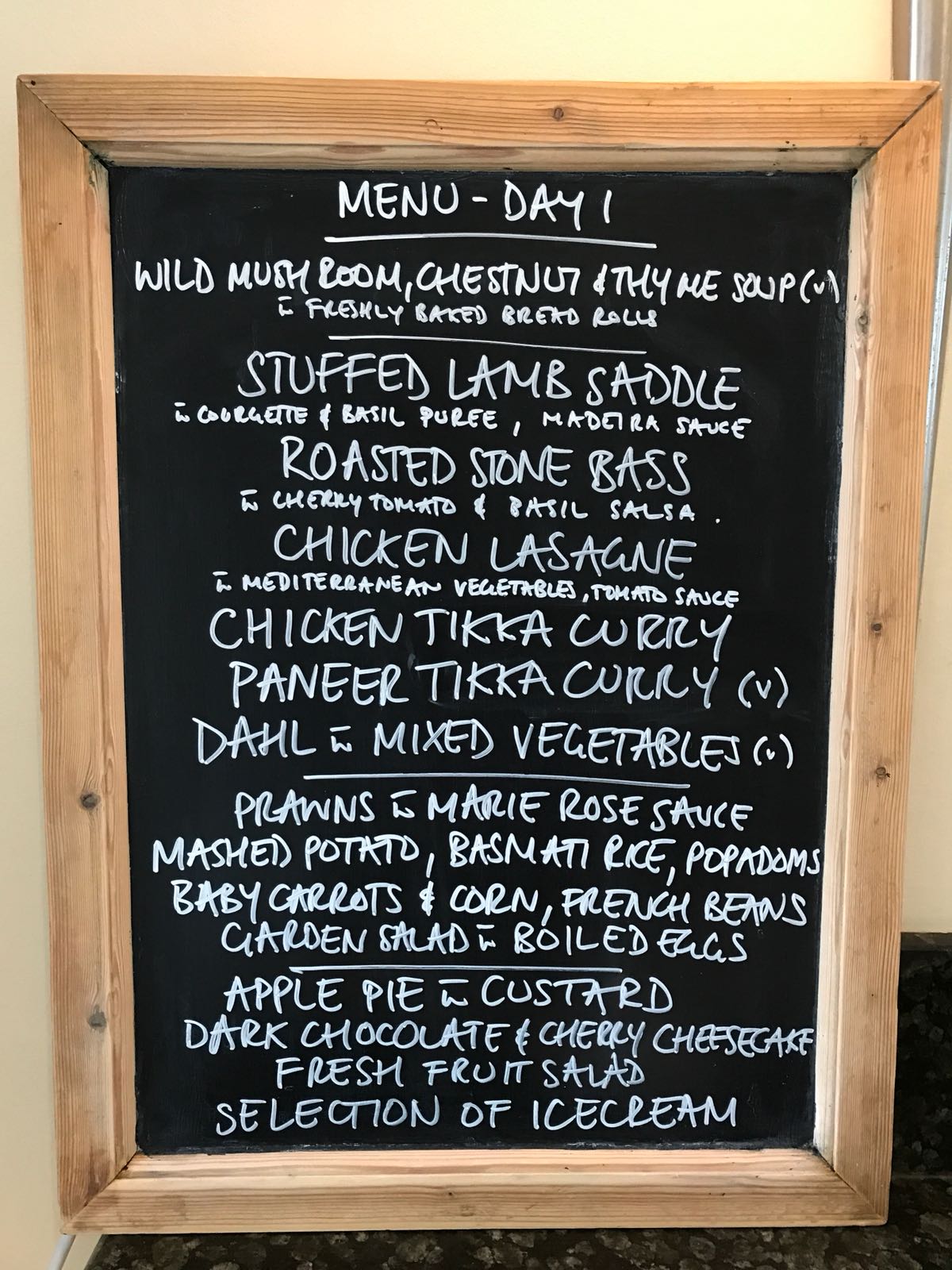 Lord's Lunch Menu