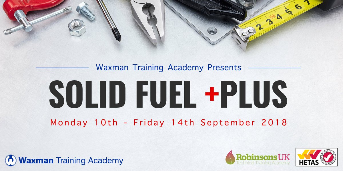 Still time to book for Solid Fuel Plus+ course next month - an extensive 5 day combination course created by <a href="/hetas_uk/">HETAS</a> &amp; <a href="/uk_robinsons/">Robinsons UK Technical Training Academy</a> 

For more information get in touch 01422 371811
waxmantraining.co.uk

#SolidFuel #HETAS #Training #Course #Installation #Heating #Appliance