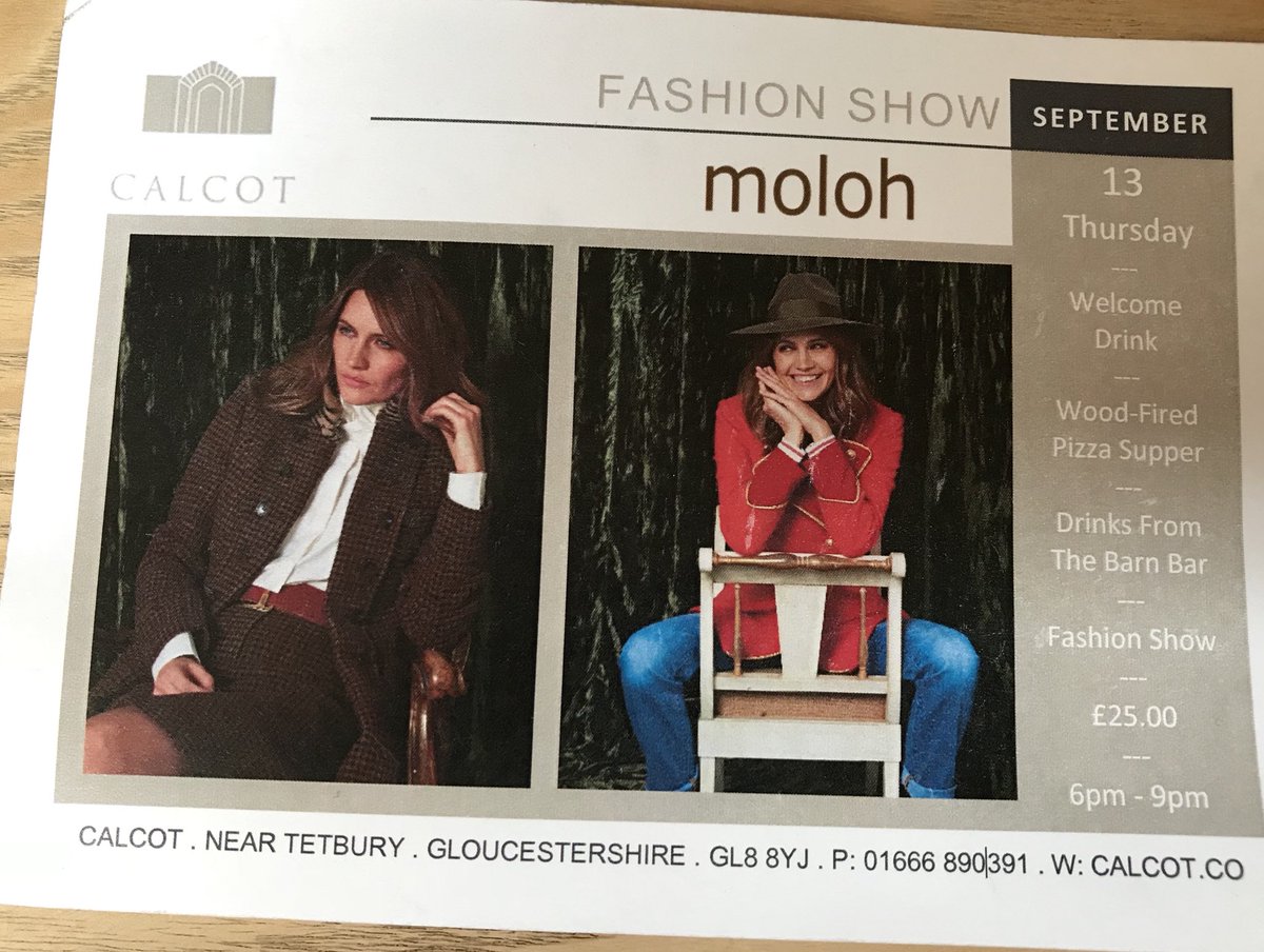 moloh_england's tweet photo. Join us for an evening of pizza, pop and fashion show @Calcot_Manor 13th September call 01666890391
https://t.co/5A4OzsZ9hq https://t.co/w0zruF8zdO