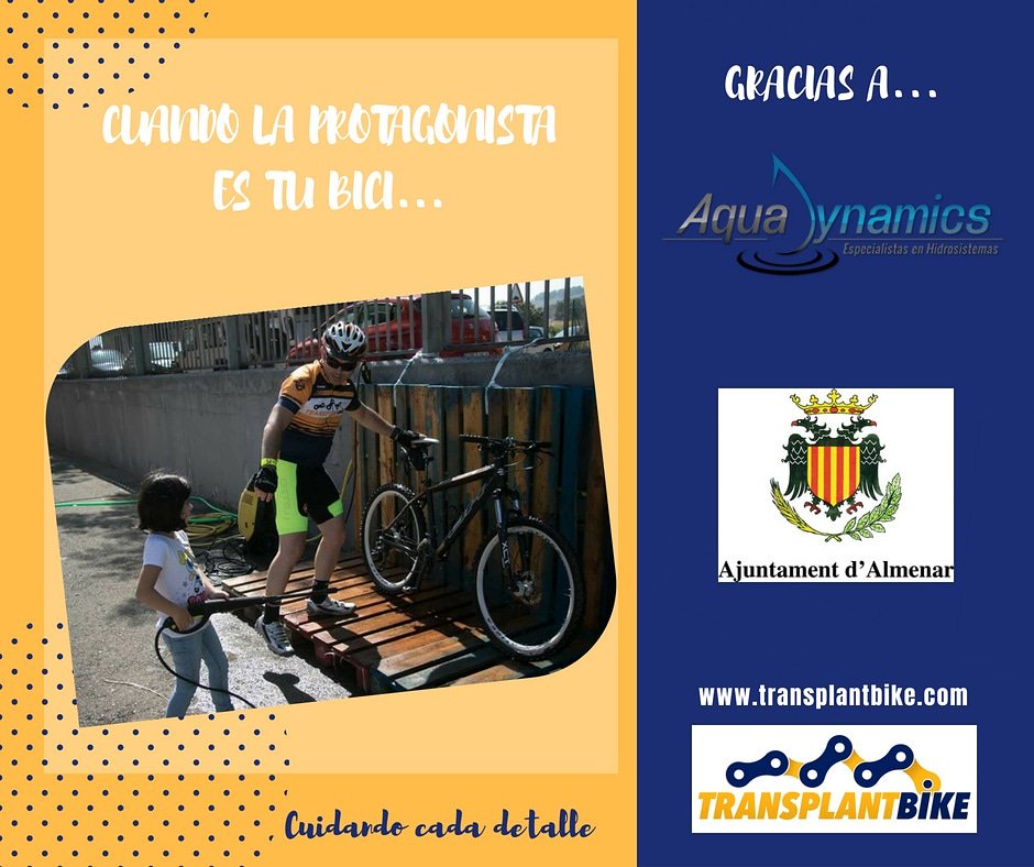 transplantbike's tweet photo. En #TransplantBike #Almenar también cuidamos tu #bici Gracias a #aquadynamics y #Ajuntamentalmenar dispondrás de hidrolimpiadoras!!
Inscripciones en https://t.co/A7JUSCoDIt https://t.co/RQLtLtVGnD
