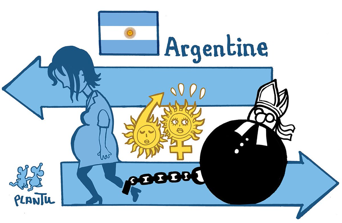 plantu's tweet photo. ARGENTINE : le Sénat rejette la légalisation de l'avortement.
Le dessin du Monde de ce jeudi 9 août. https://t.co/K5cw27jrWv