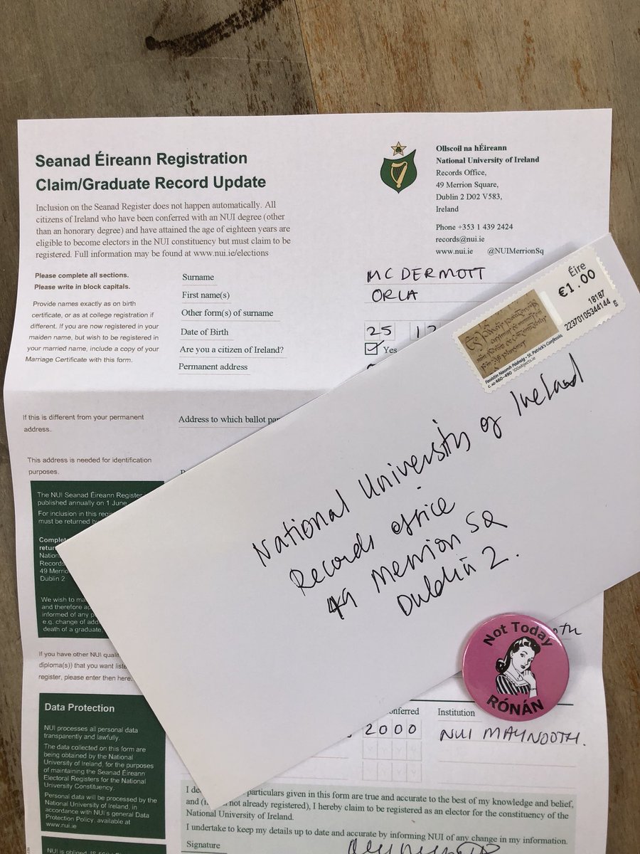 orlamcdermott's tweet photo. Finally have a printer in the house... (@tcddublin’s online Seanad electoral form doesn’t seem to be working though) #nottodayrónán #mullenout https://t.co/0twSczBfGq https://t.co/dhNnM9SJIP https://t.co/6gwFtDg9Ue