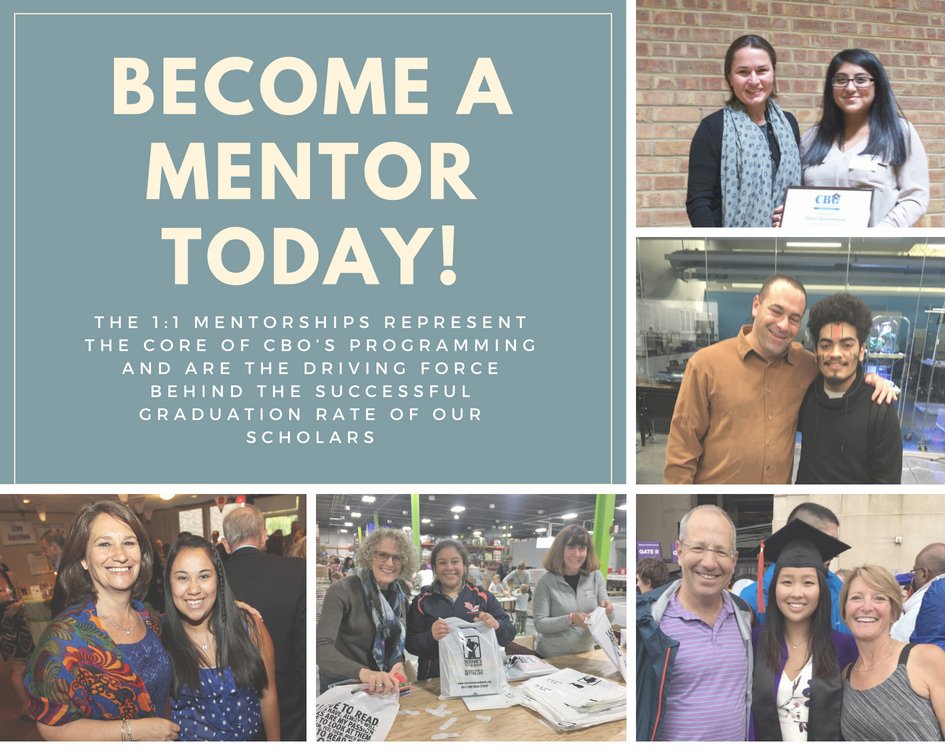 CBO is currently recruiting mentors for the Class of 2024! If you are interested in becoming a mentor and helping a CBO Scholar fulfill their college dreams let us know. For more information on how to get involved, check out our webpage cbo4success.org