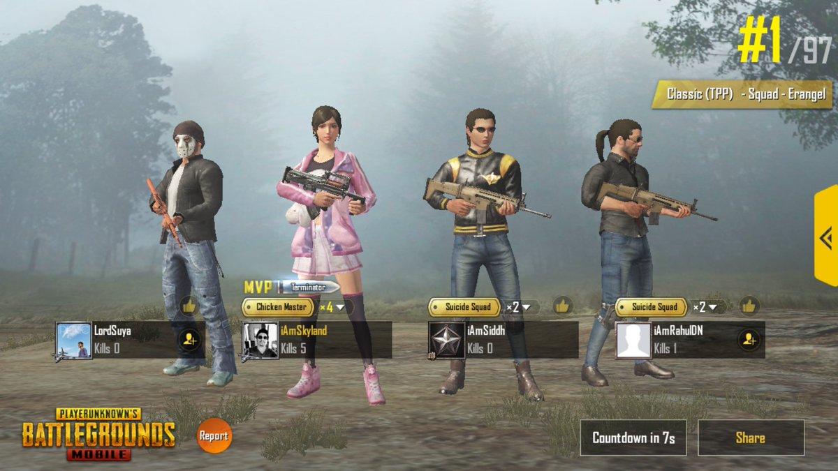 iAmSkYLanD's tweet photo. @PUBGMOBILE
@PUBGMobile_IN
#PubgMobile
#Classic #TPP #Squad
#Erangle With @thesiddhysm
#PlayLikePro #iAmSkyland
#Winner_Winner_Chicken_Dinner🍗 https://t.co/Ml43wyhsCw