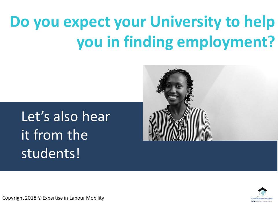 N_Ripmeester's tweet photo. What Stacy expects from her #HEI: ‘I don’t think my school will help me find employment. But I believe that my school owes me the knowledge and the skills to be able to compete on the level that the employment market requires.’ #careerintegration #careerchats @CareerIntegr8tn https://t.co/RWN9fmZGPZ