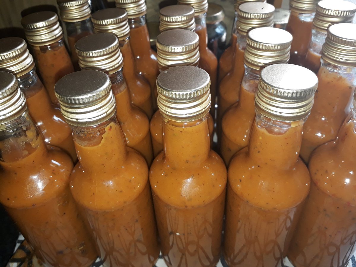 patch_pepper's tweet image. New Morrocan inspired sauce....using our own home grown Bramley apples, home grown tomatoes, home grown chillies (mainly Krakatoa), home grown mint and Morrocan spices. On the website shortly......this one is one of the hottest sauces so far!