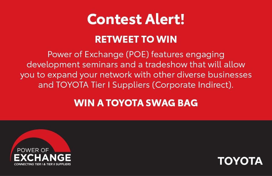 ToyotaSD's tweet photo. CONTEST ALERT! Follow our page and ReTweet this pinned tweet for a chance to win a TOYOTA Swag Bag. Contest will end at 2:00pm. Winner will be announced at 4:00pm. #ToyotaPOE https://t.co/S4kxs41Fve