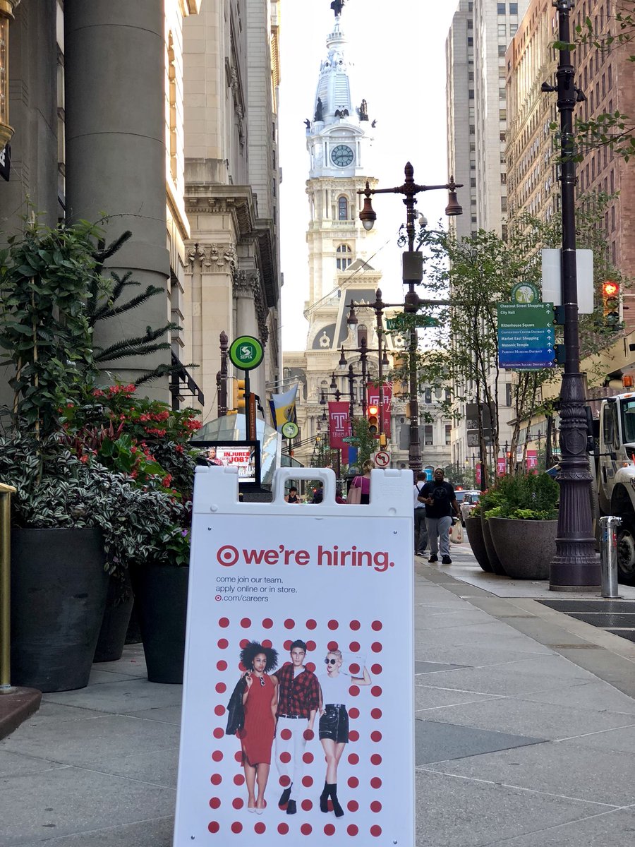 J_Yaksich's tweet photo. PHILLY! Our BRAND NEW Target at Broad &amp; Washington is NOW HIRING! Visit us at The Bellevue Hotel on 8/9 9A-4P, 8/10 9A-4P, and 8/11 10A-2P to learn more! Walk in interviews are welcome or you can apply online in advance. We can’t wait for you to #WorkSomewhereYouLove ♥️ #T3263 https://t.co/Qz8hcUaXcY