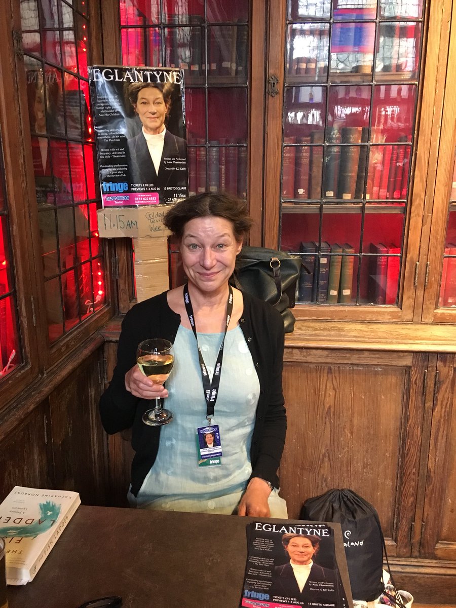 msachamberlain's tweet photo. A wine @Gildedballoon to celebrate EGLANTYNE being longlisted for the #EdFringe Amnesty International Freedom of Expression Award! #FreedomOfExpressionAward #GB2018 #IntoTheUnknown https://t.co/FwoVqlRw4d