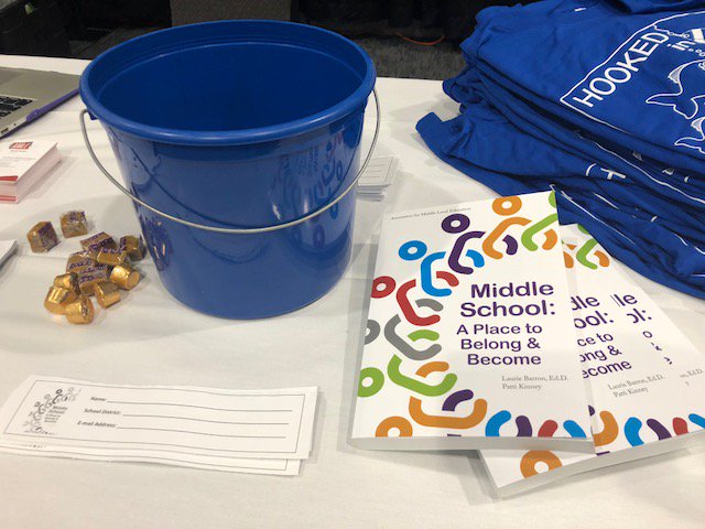 WMSPal's tweet image. Thank you to @AMLE and @LaurieBarron for providing these great door prizes for the @EdSDAMLE booth at #asbsdsasdconvention! Middle School: A Place to Belong and Become--a must read for all middle level educators! 
#midleved #mschat #sdedchat #middleschool