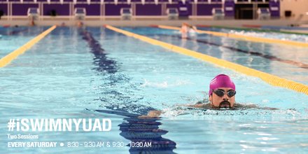 ActivelifeDaman's tweet photo. What better way to wind down after a hectic week than with a morning swim? Join the #iSwimNYUAD session every Saturday. Book your spot: https://t.co/Bs37bHkdsl
#ActiveLifebyDaman #LoveYourHealthUAE #DamanHealth https://t.co/Gji9m9d2en