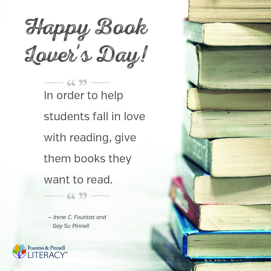 FountasPinnell's tweet photo. Happy Book Lover's Day! #FPLiteracy https://t.co/IJFUHgrYgh