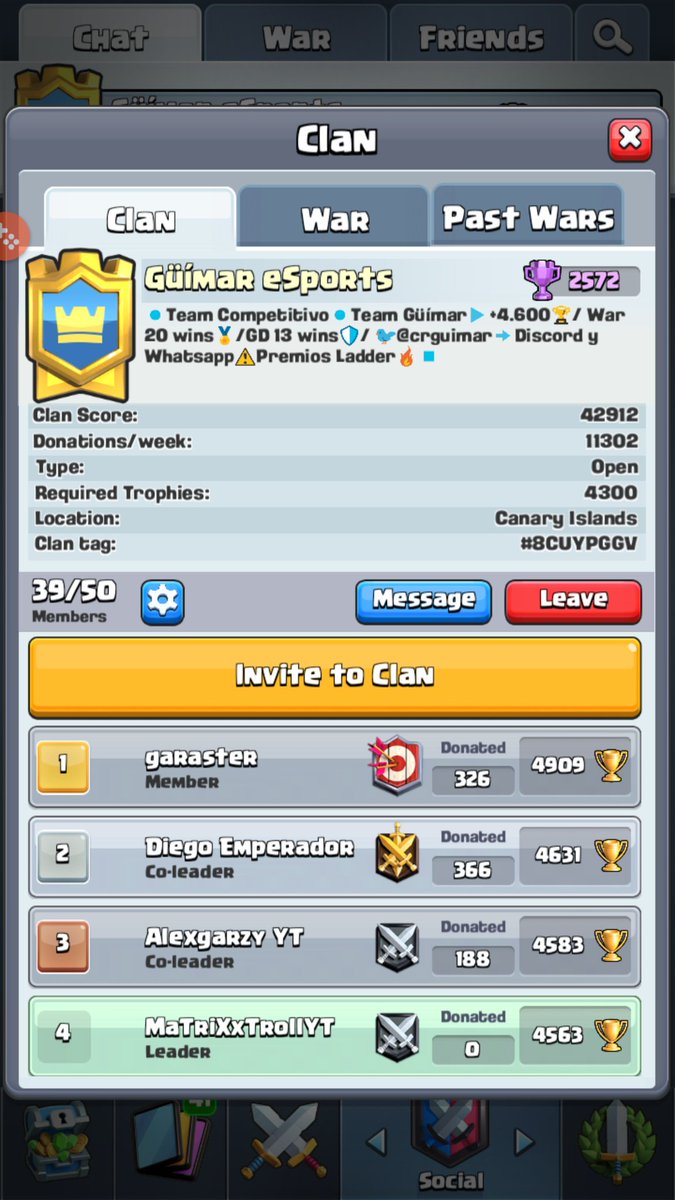 CrGuimar's tweet photo. Buscamos gente fiel al clan y activa en guerra. Güímar eSports
Link:
https://t.co/wrfkfEY0TY https://t.co/n7IonS7zuU