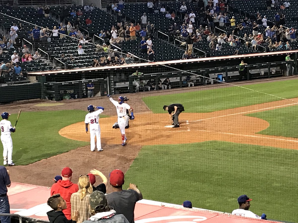 stempovolitchky's tweet photo. #VladJr 1st HR as @BuffaloBisons.  He went 3/4, 2B, 3B, HR. Swings just like his Dad! He won’t be in Buffalo next year! #cocacolafield a great place to see a game. I will be back! https://t.co/yDEKC4BV54