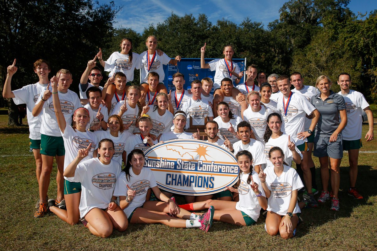 saintleoxc's tweet photo. As we gear up for move-in weekend, here's a #TBT to 2014 &amp; 2016 when our men &amp; women's programs swept the Sunshine State Conference Championships! #WhateverItTakes for 2018 🏆🏆🏆🏆
#GoSaintLeo #StayHungry https://t.co/HXx3y4gu4J