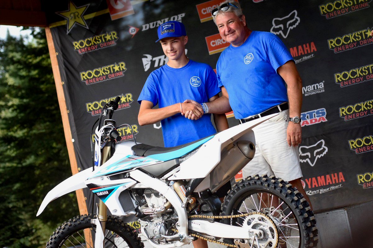 YamahaMotorCa's tweet photo. 3/3 #MXUpdate Congrats to 2nd time #bLUcRU Factory Ride Award winner, Jake Tricco! Jake earned the award at the Amateur MX nationals in Deschambault, QC after taking 9 impressive 1st place positions in 9 amateur races. https://t.co/BnVjO1rRfk