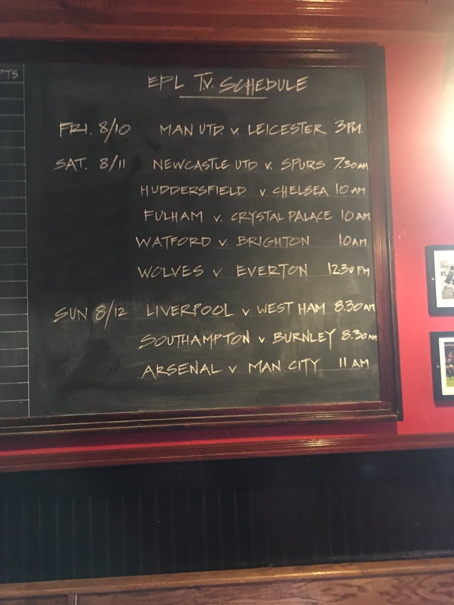 LoonPubOrono's tweet photo. The Premier League starts tomorrow! https://t.co/380VJA8mD4