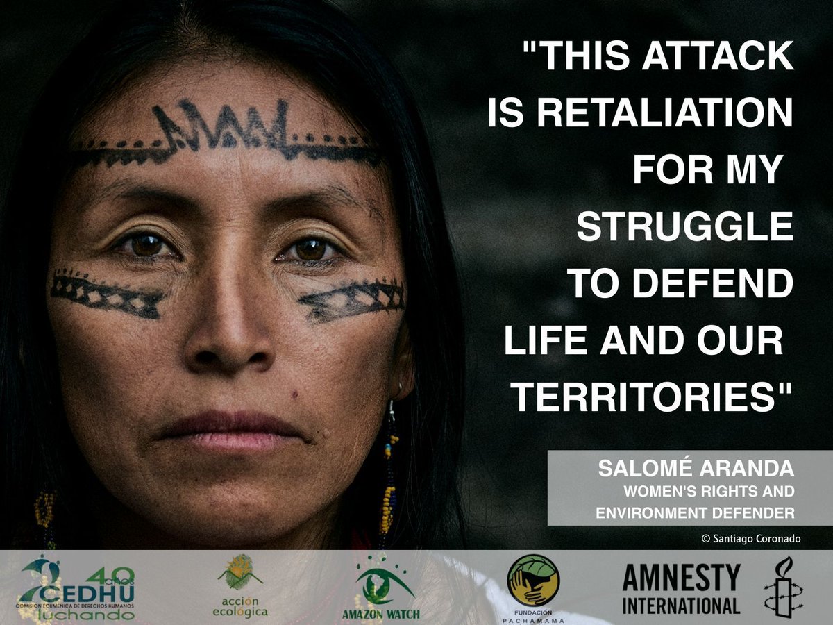 amazonwatch's tweet image. Indigenous #EarthDefenders in Ecuador defend their rights &amp;amp; our natural world, yet face threats &amp;amp; attacks. Join us in calling on Ecuador's President @Lenin to help them safe by ratifying the Escazú Agreement. 👉amazonwatch.org/escazu
#DefendEarthDefenders #WorldIndigenousDay