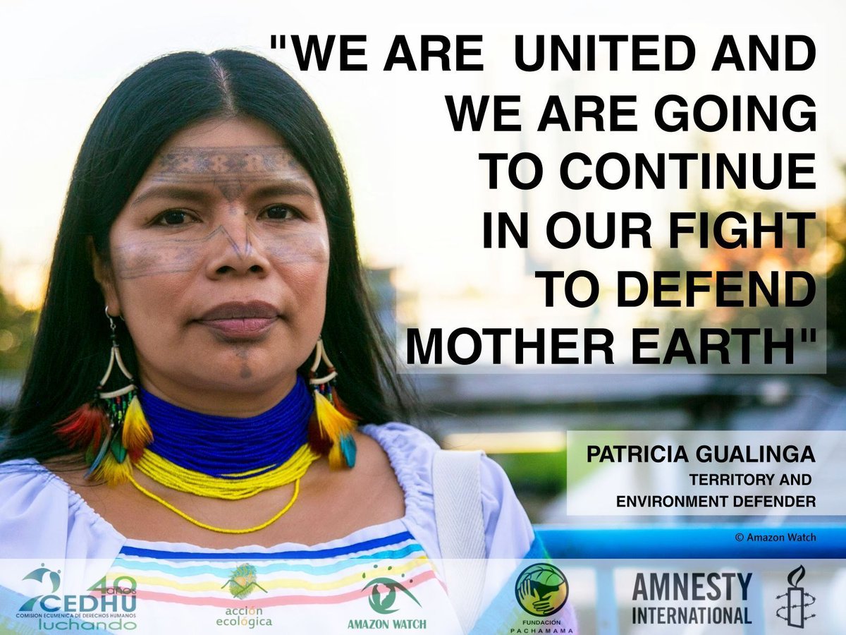 amazonwatch's tweet image. Indigenous #EarthDefenders in Ecuador defend their rights &amp;amp; our natural world, yet face threats &amp;amp; attacks. Join us in calling on Ecuador's President @Lenin to help them safe by ratifying the Escazú Agreement. 👉amazonwatch.org/escazu
#DefendEarthDefenders #WorldIndigenousDay