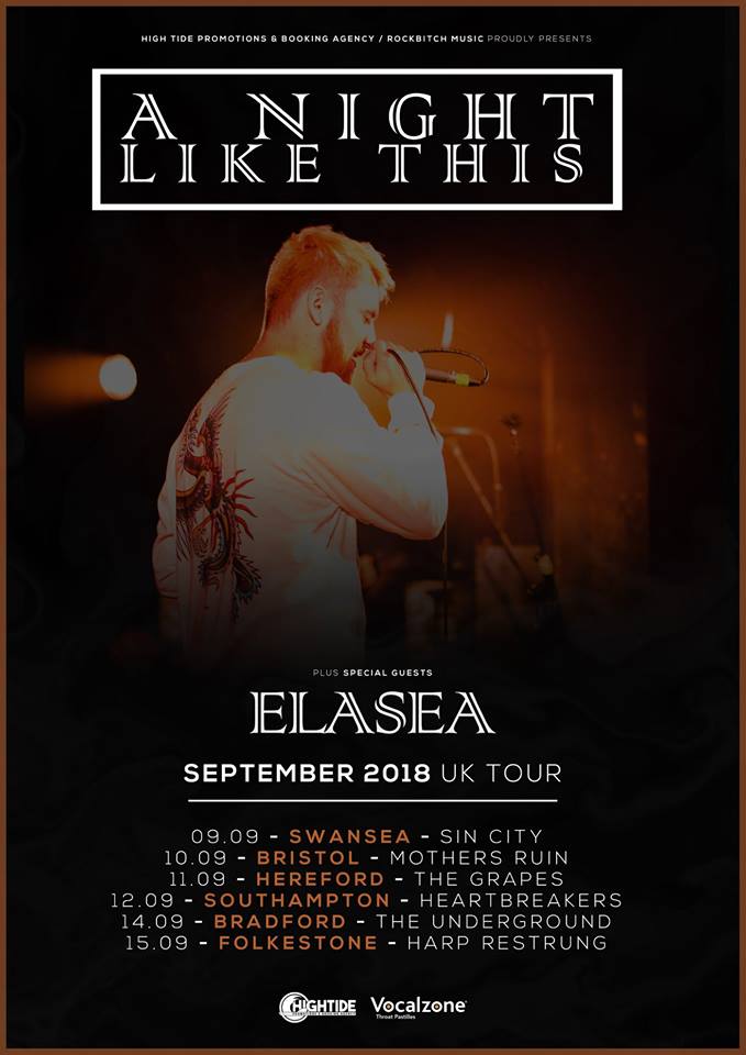 If you missed it last week, you can catch us on tour supporting A Night Like This in September...