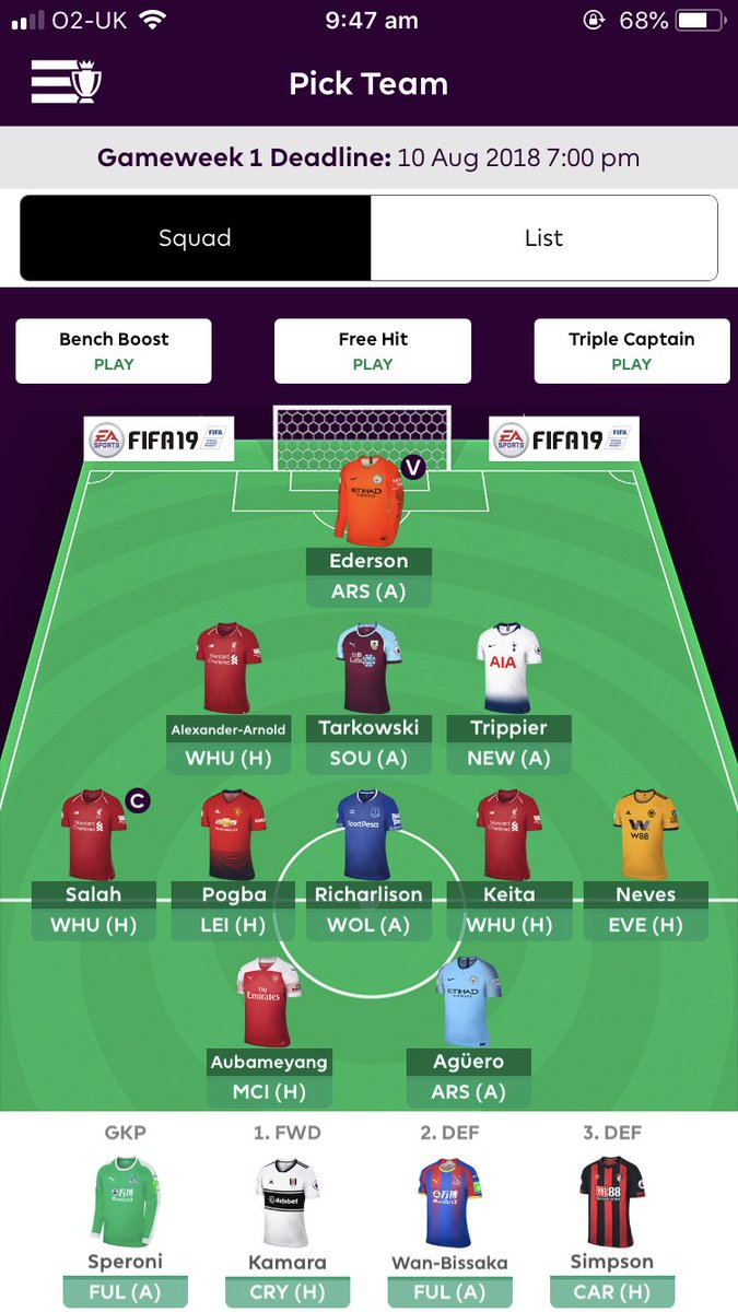 MethodClickz's tweet image. How my teams looking. Salah Captain of course! How about yours?