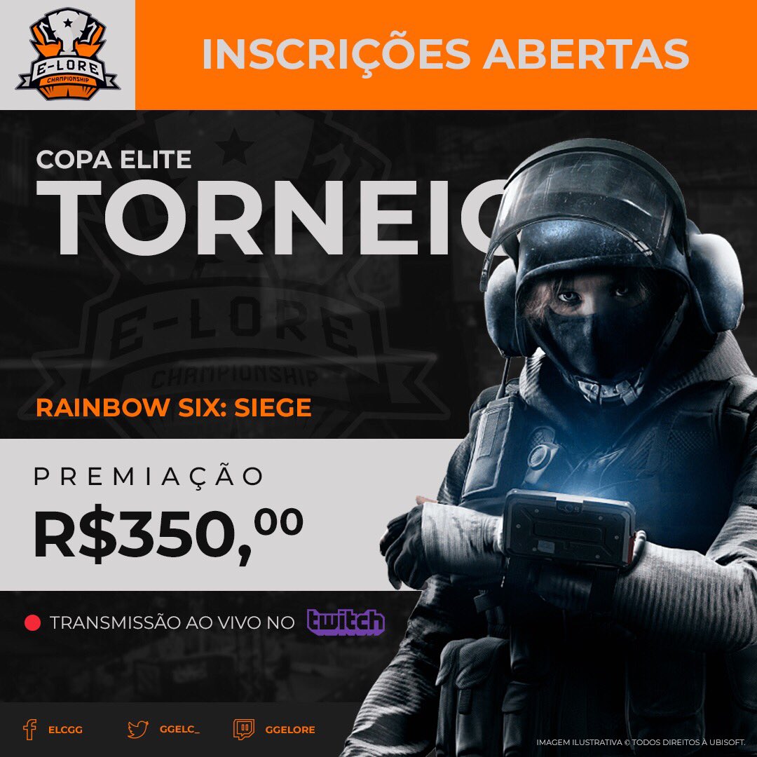 eleet_net's tweet photo. #TáRolandoNaELEET

As inscrições estão abertas para a Copa Elite de Rainbow Six Siege, da  E-Lore Championship! Acesse a página do torneio na E-LEET para inscrever o seu squad: https://t.co/9LarrwhJlL
.
#eSports #r6 #RainbowSixSiege #rainbow6siege #rainbow6 #RainbowSix https://t.co/TBted9OfJl