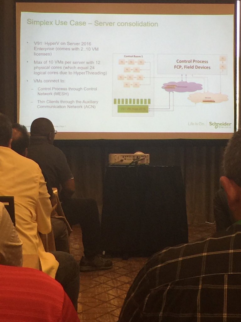 CraigDResnick's tweet photo. #FoxboroUserGroup @SchneiderElec the popularity and benefits of #virtualization and #thinclient continues to grow, especially in an #IIoT world, less #power, space, and weight, decouple #hardware from #Software so #upgrades can be done independent of each other @arc_advisory https://t.co/h5hj3s9uef