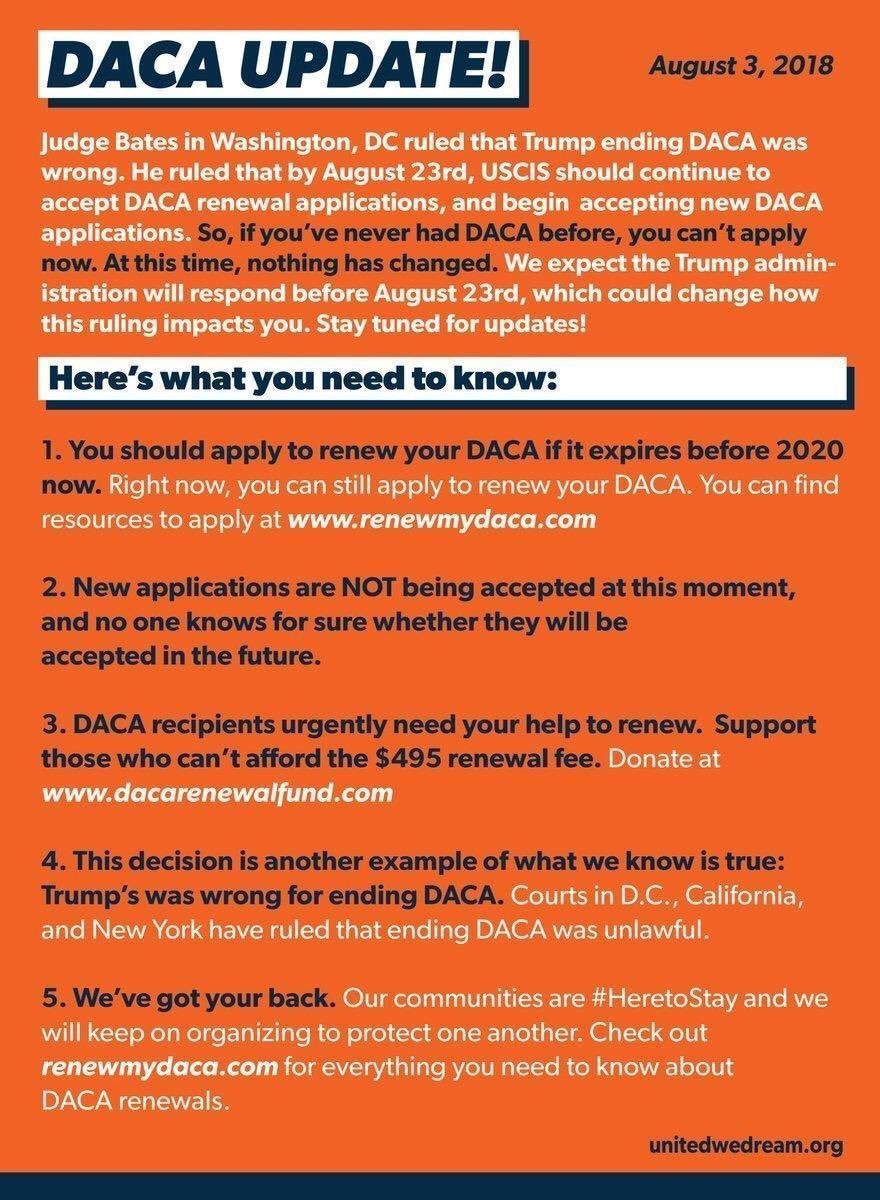 MRHS_CC's tweet photo. 🚨 DACA UPDATE 🚨 https://t.co/usp4xNCiP6