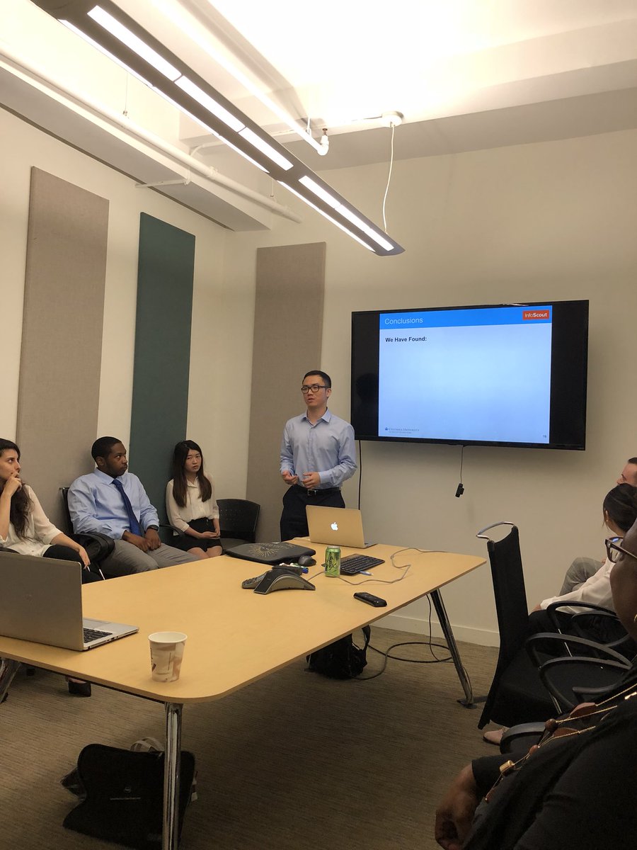 dayhyi's tweet photo. Predicting a person’s @facebook likes. @CU_SPS_ApAn students present their innovative findings to @InfoScout. #WhoRU https://t.co/Ih4Zsj4c1C